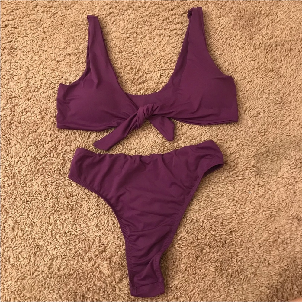 Purple high waisted bikini